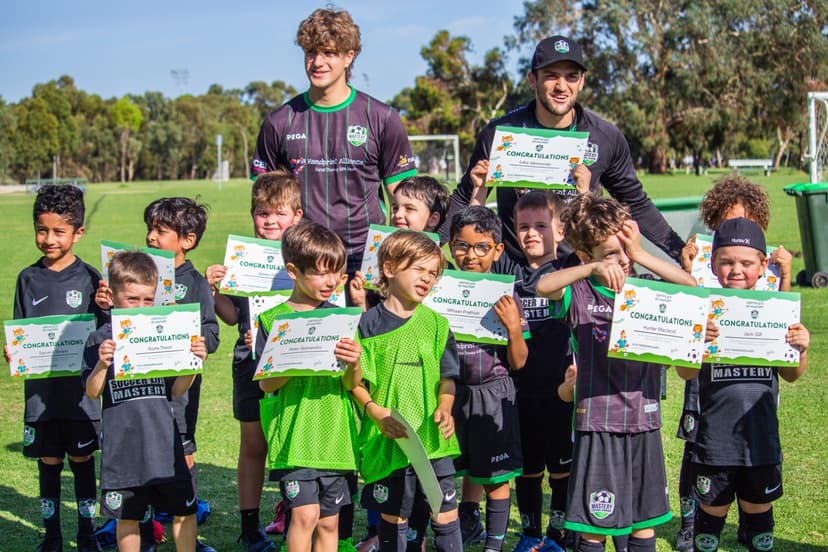 Mini Kickers soccer classes – young children aged 3-4 learning football in Adelaide
