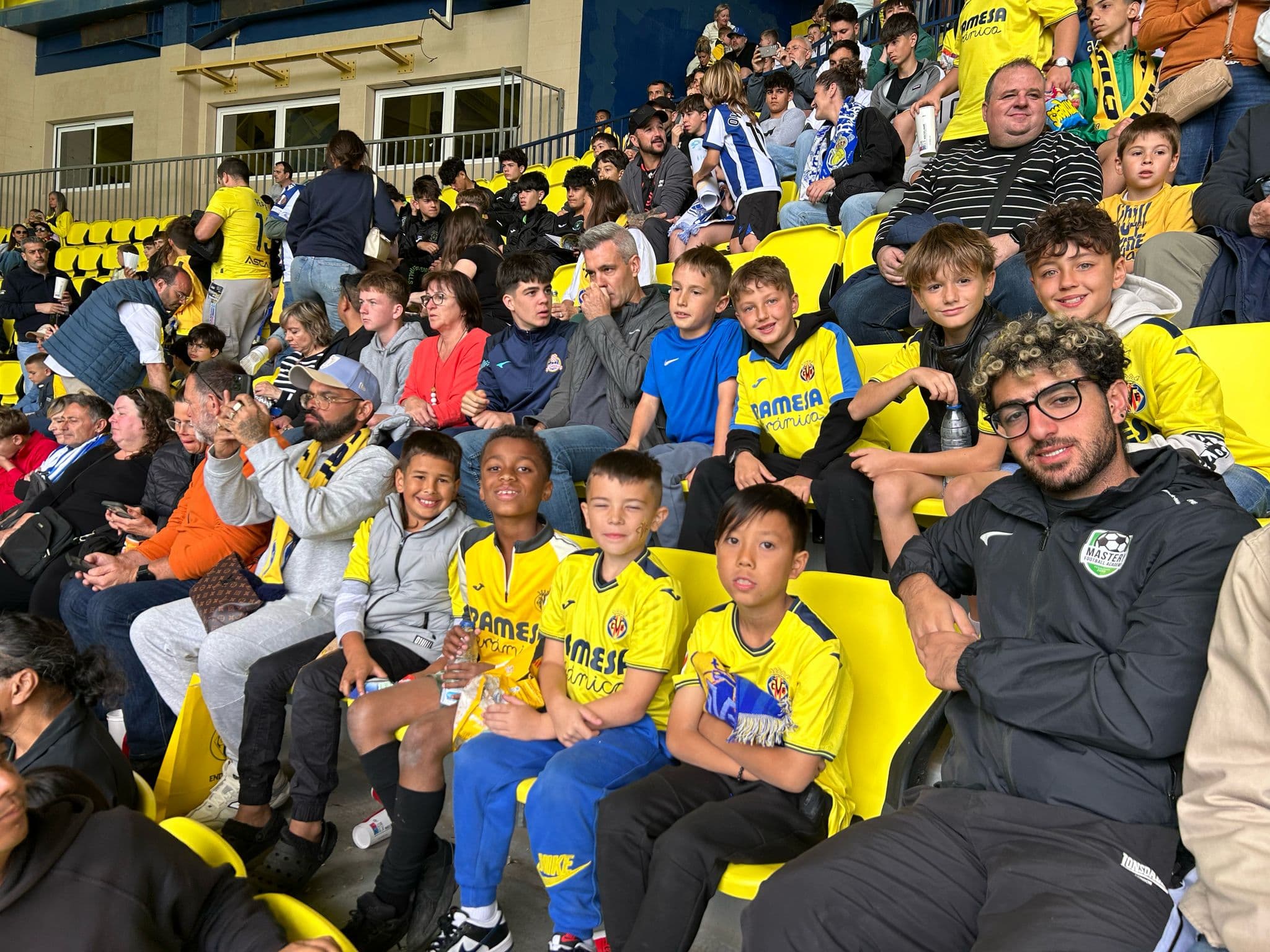 Adelaide Mastery players watching Villarreal CF match live in the stands