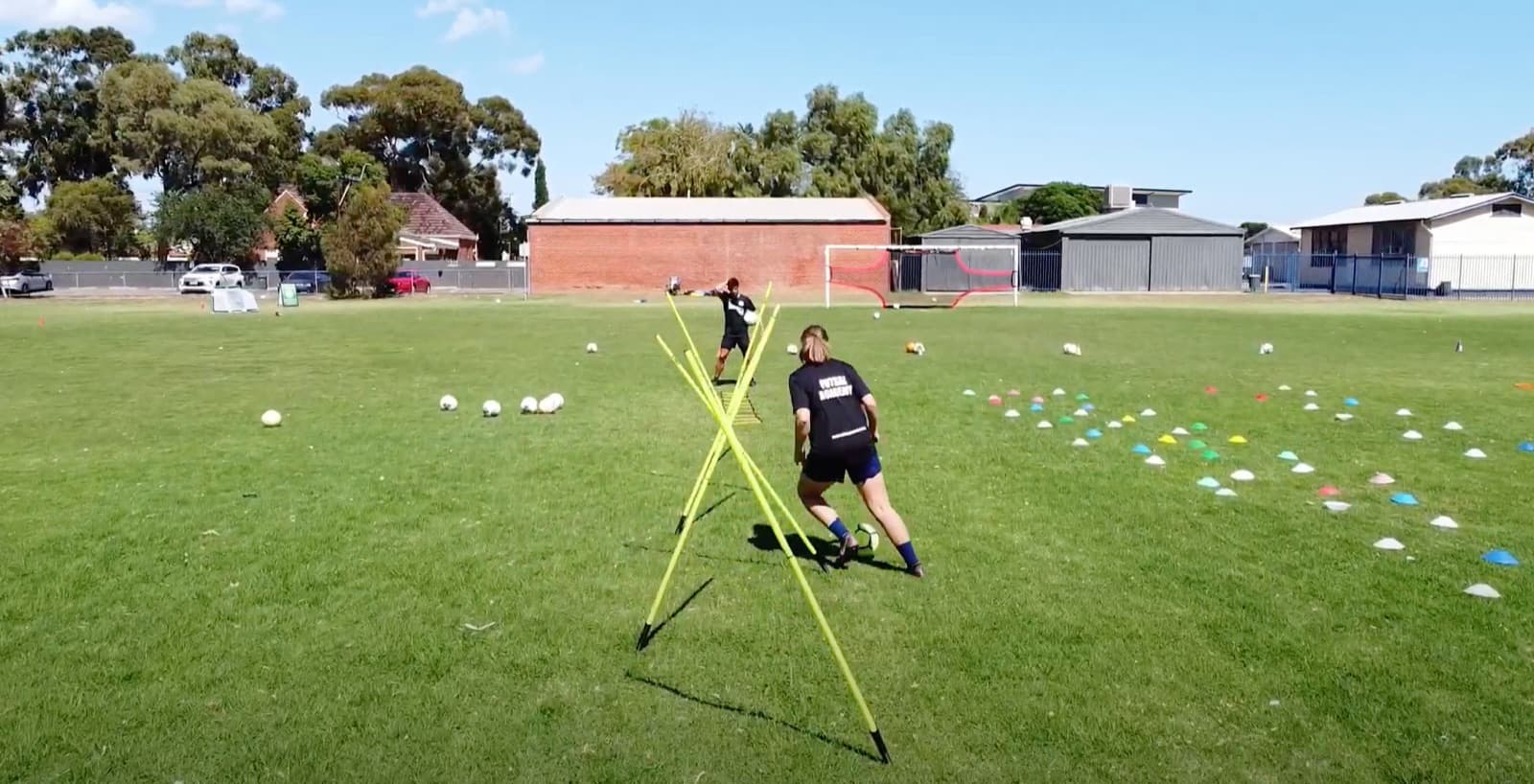 Advanced player in a high-intensity development session at Mastery Football Academy holiday clinic Adelaide