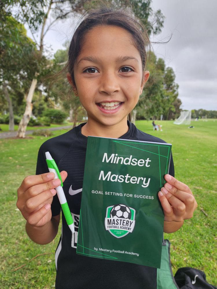 Girl beginning her football journey at Mastery Football Academy Adelaide girls-only soccer program