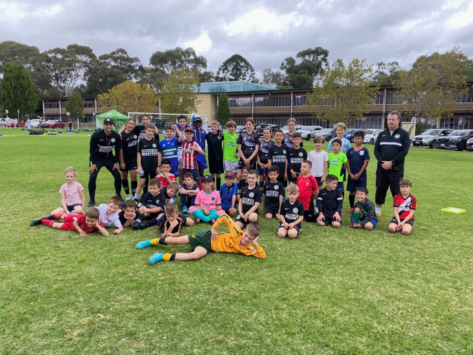 Mastery Football Academy coach running a soccer clinic at a birthday party in Adelaide